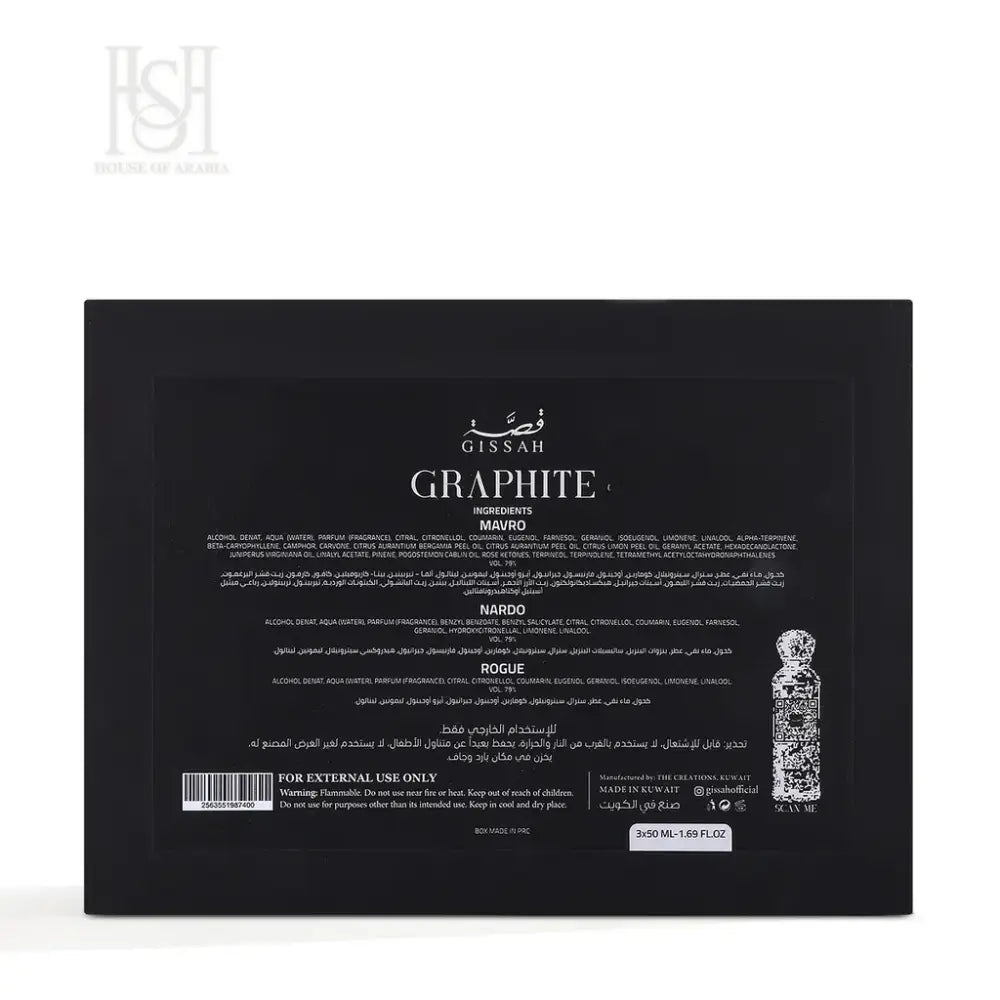Graphite Set 3x50ml EDP Unisex by Gissah
