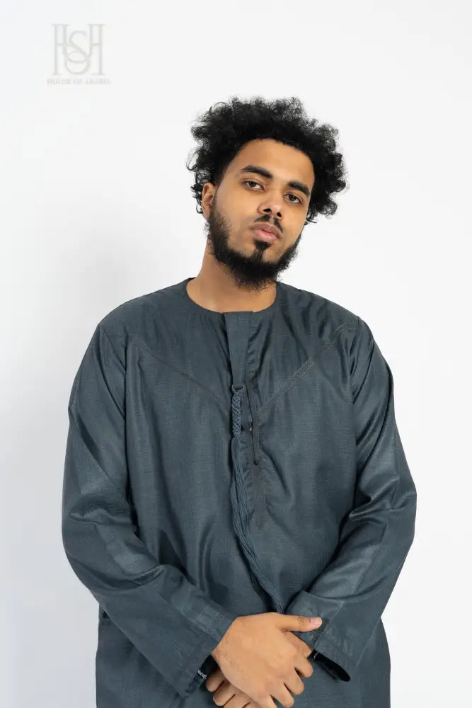Men’s Emirati Thobe - Grey Teal
