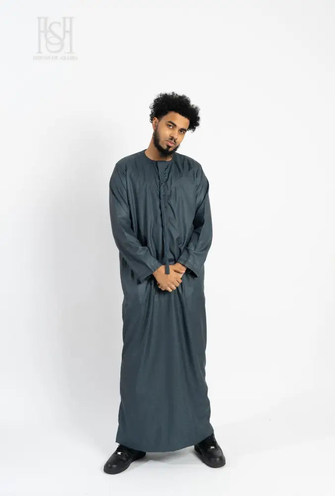 Men’s Emirati Thobe - Grey Teal
