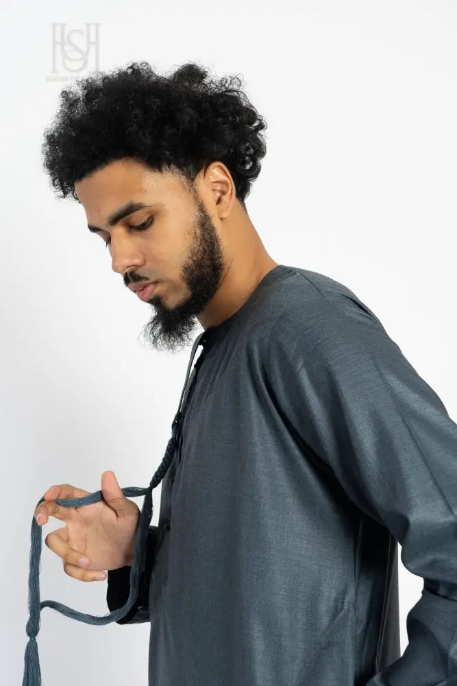 Men’s Emirati Thobe - Grey Teal