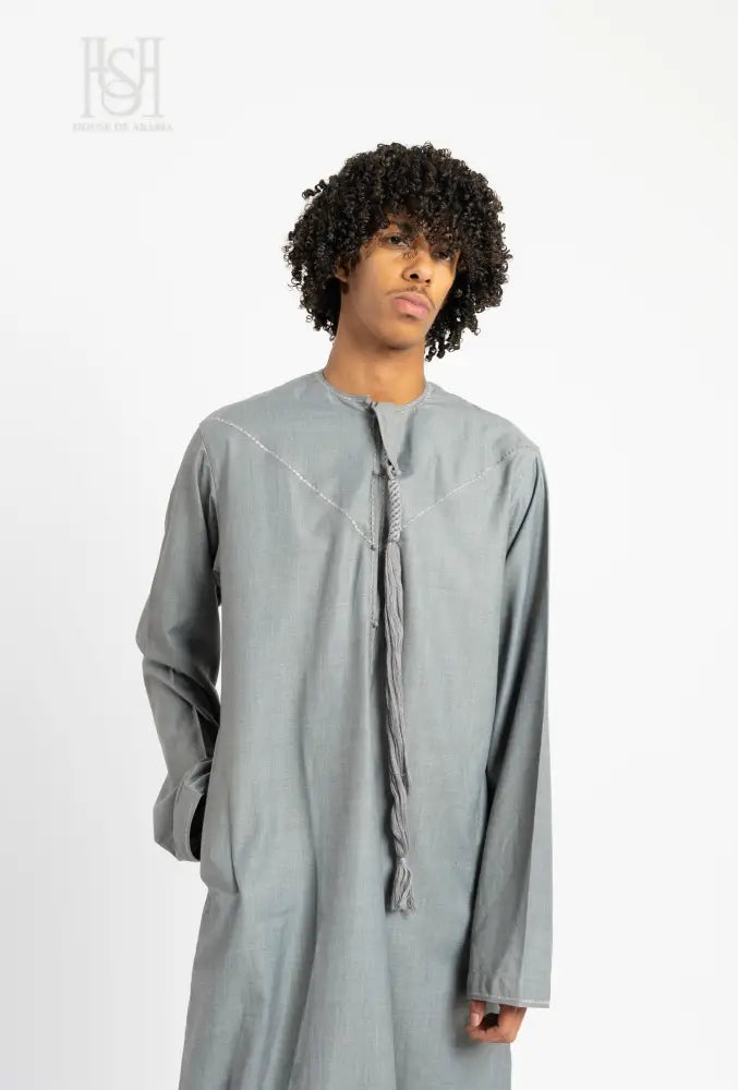 Men’s Emirati Thobe - Steel Grey