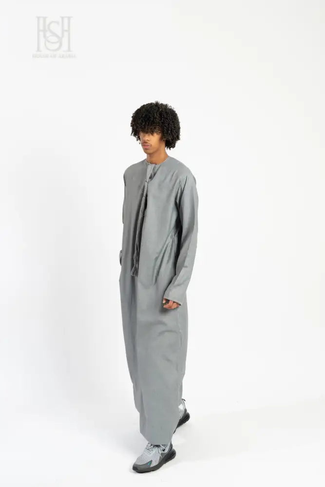 Men’s Emirati Thobe - Steel Grey