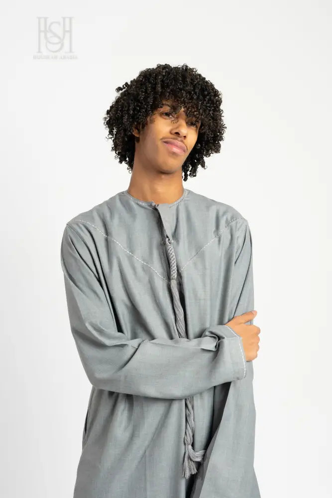 Men’s Emirati Thobe - Steel Grey