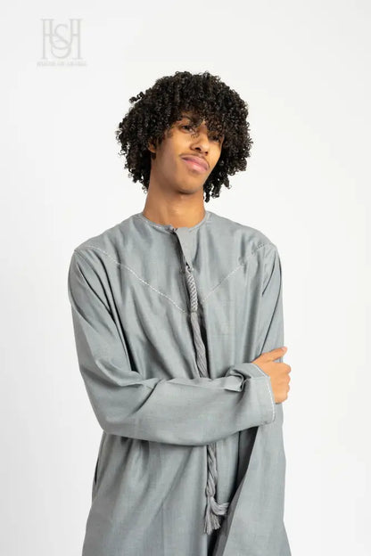 Men’s Emirati Thobe - Steel Grey