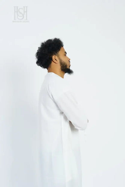 Men’s Emirati Thobe - White with Tassel