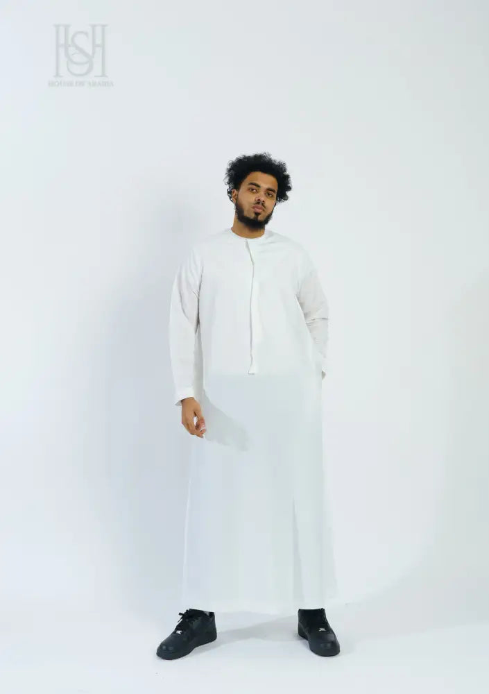 Men’s Emirati Thobe - White with Tassel