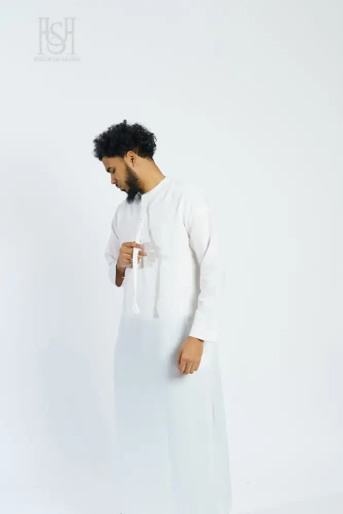 Men’s Emirati Thobe - White with Tassel