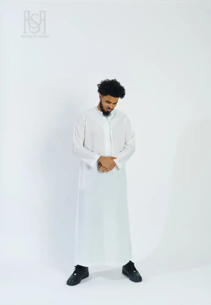 Men’s Emirati Thobe - White with Tassel