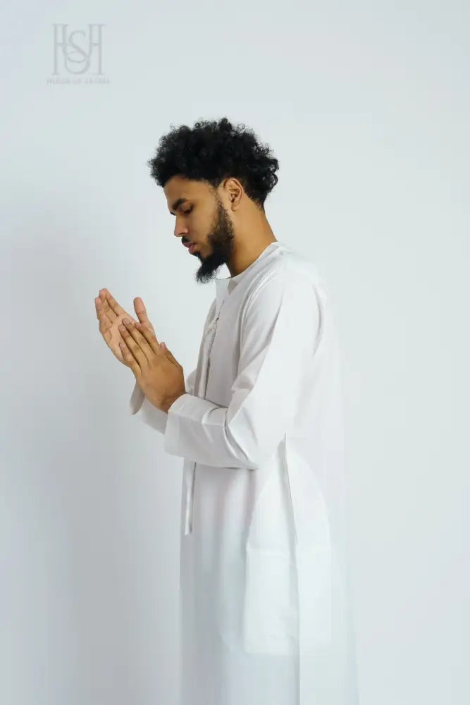 Men’s Emirati Thobe - White with Tassel