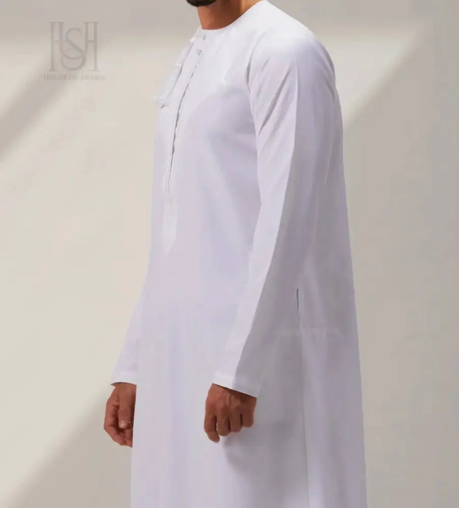 Men’s Omani Thobe - Full White with Tassel