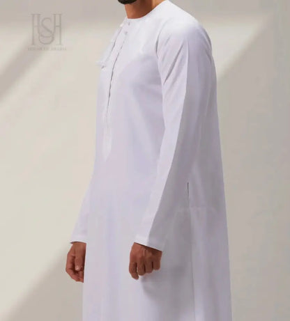 Men’s Omani Thobe - Full White with Tassel